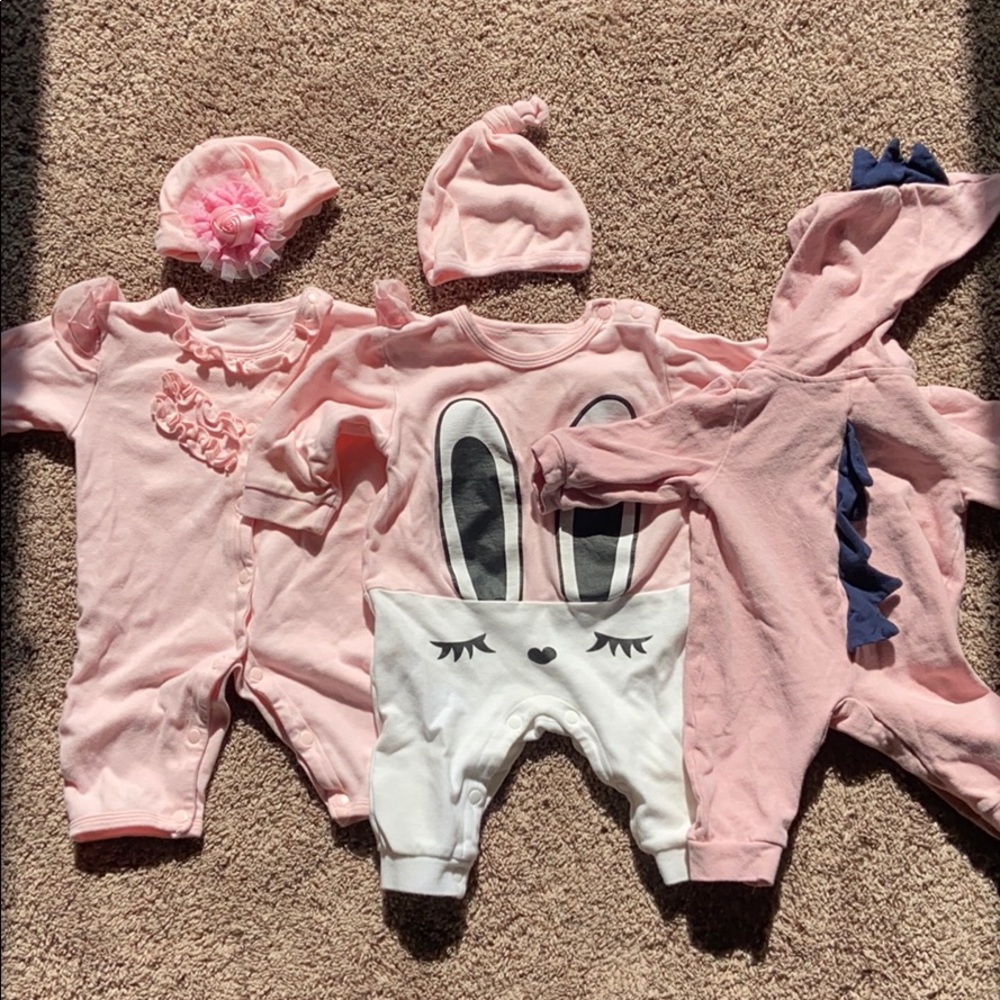 3 baby girl outfits (3-6m)